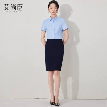 Sky Blue Shirt & Skirt Set
