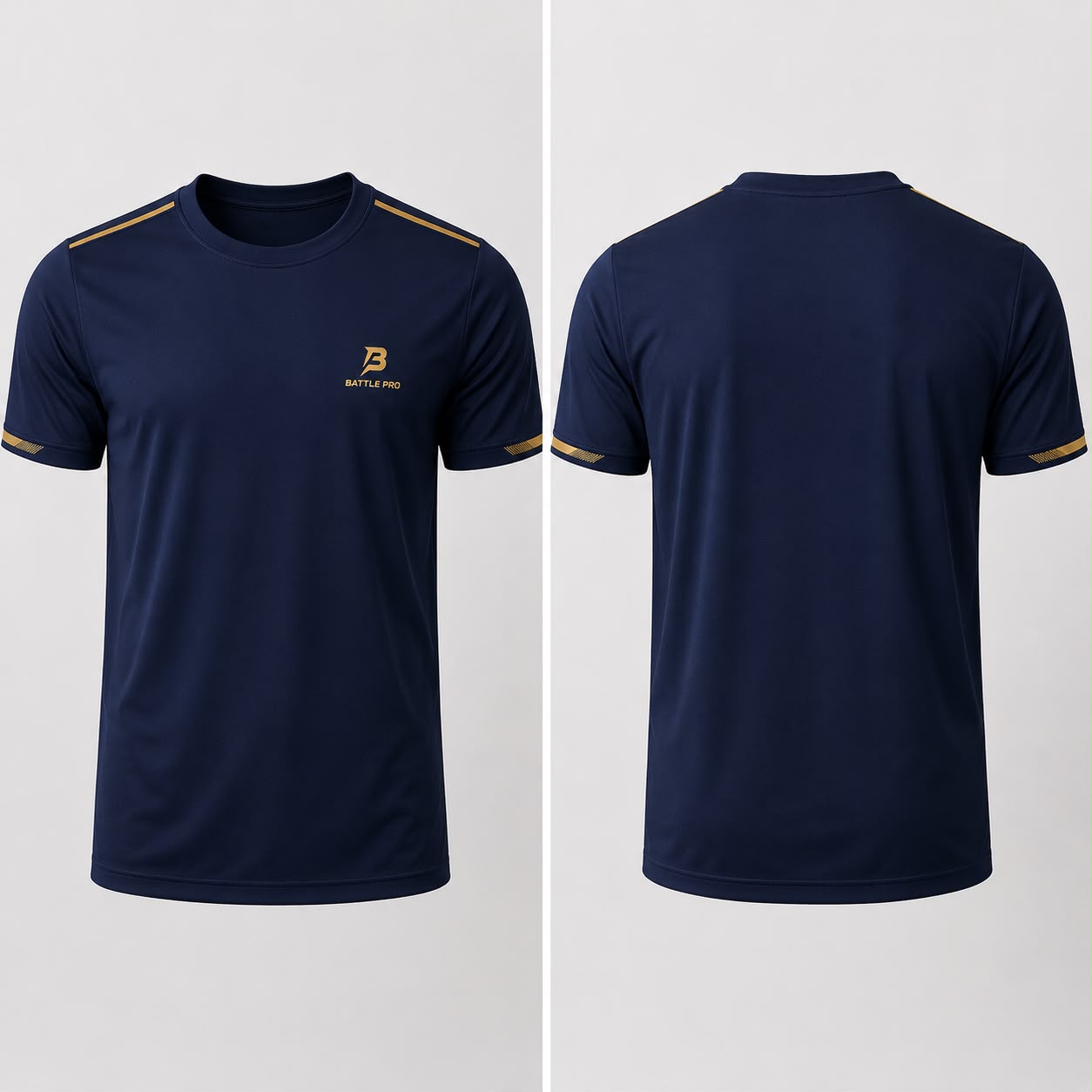 Navy Gold-Trim Sport Tee