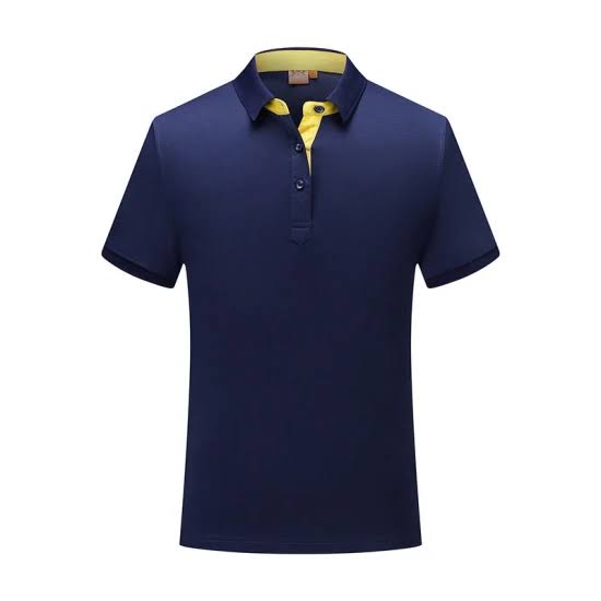 Navy Yellow-Trim Polo